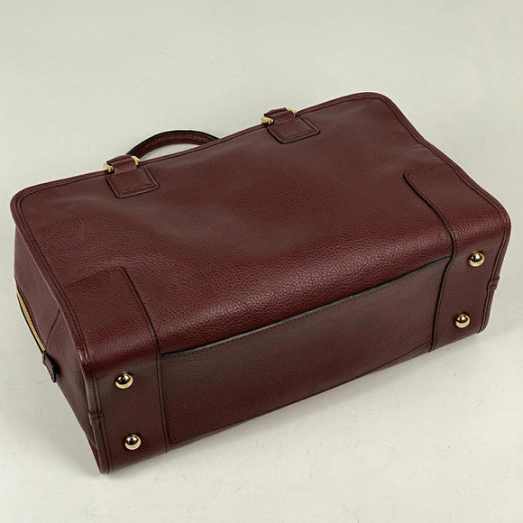 Loewe Handbags - Loewe Anagram Amazona Red Logo Handbag Leather Bordeaux